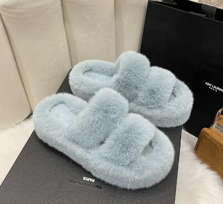 Fluffy Fuzzy Slippers for Unisex - Cozy Bedroom Shoes