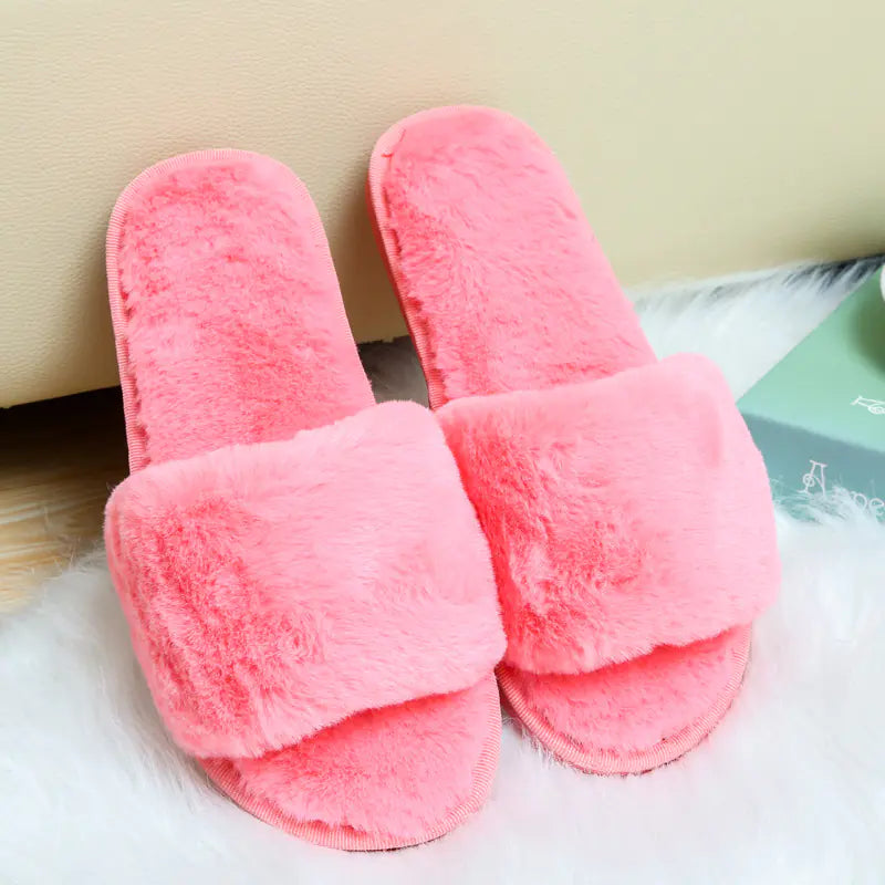 Warm Soft Bottom Plush Slippers for Autumn & Winter