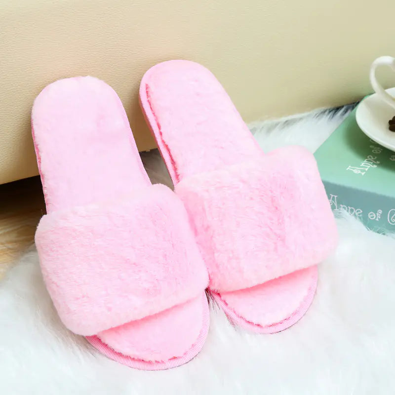 Warm Soft Bottom Plush Slippers for Autumn & Winter