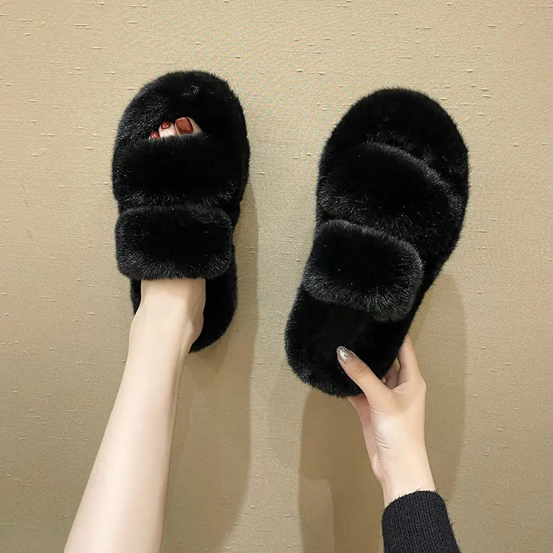 Fluffy Fuzzy Slippers for Unisex - Cozy Bedroom Shoes
