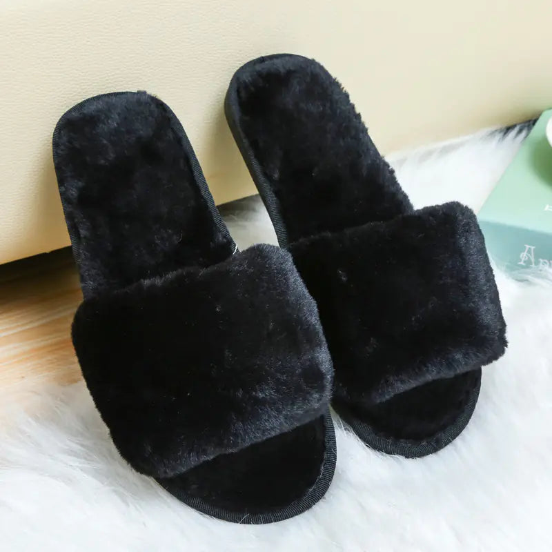 Warm Soft Bottom Plush Slippers for Autumn & Winter