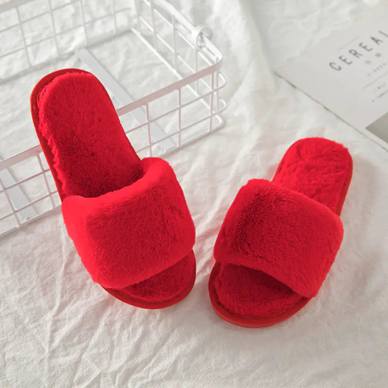 Warm Soft Bottom Plush Slippers for Autumn & Winter